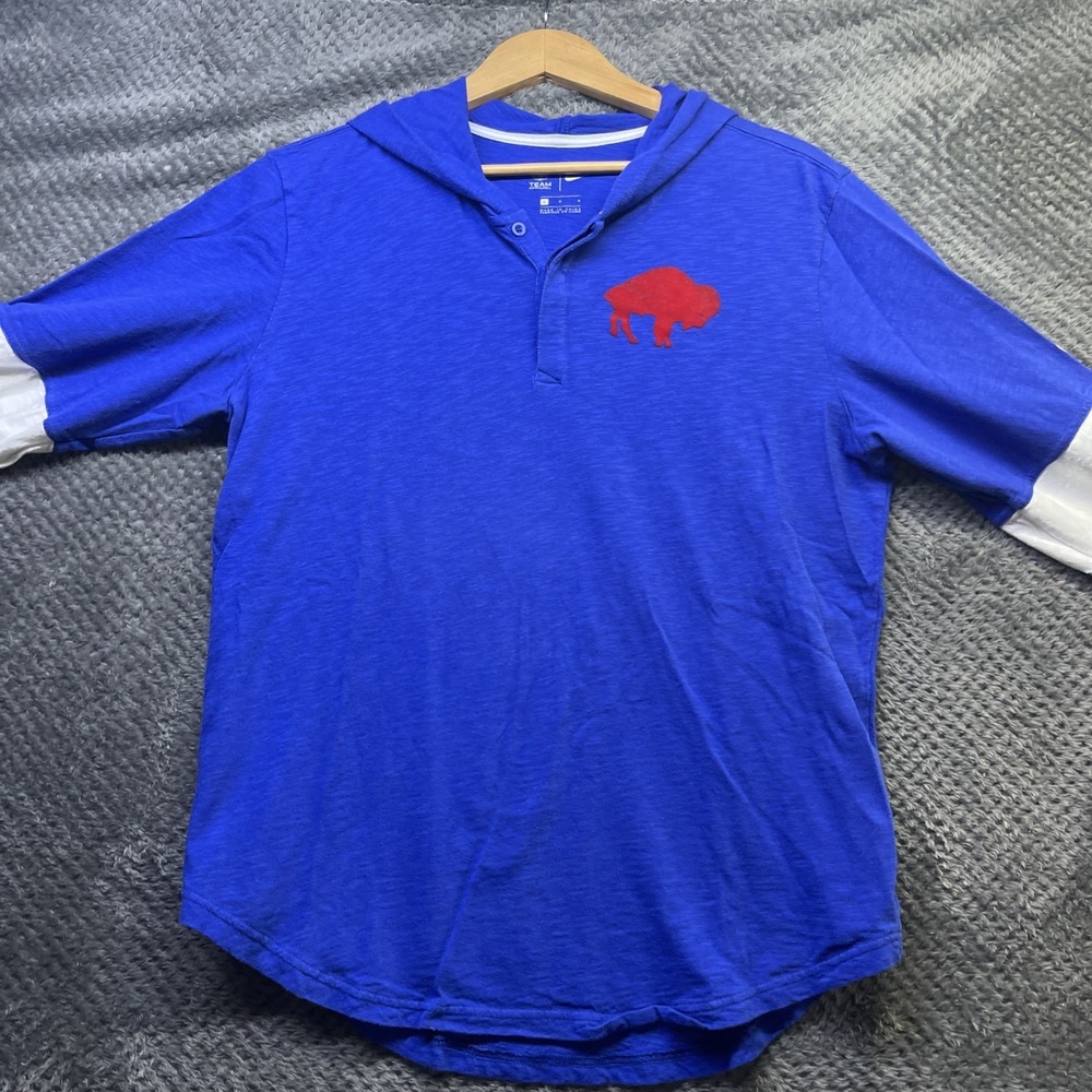 Buffalo Bills Throwback Logo Blue Long Sleeve Hoodie Team Apparel Nike L #418